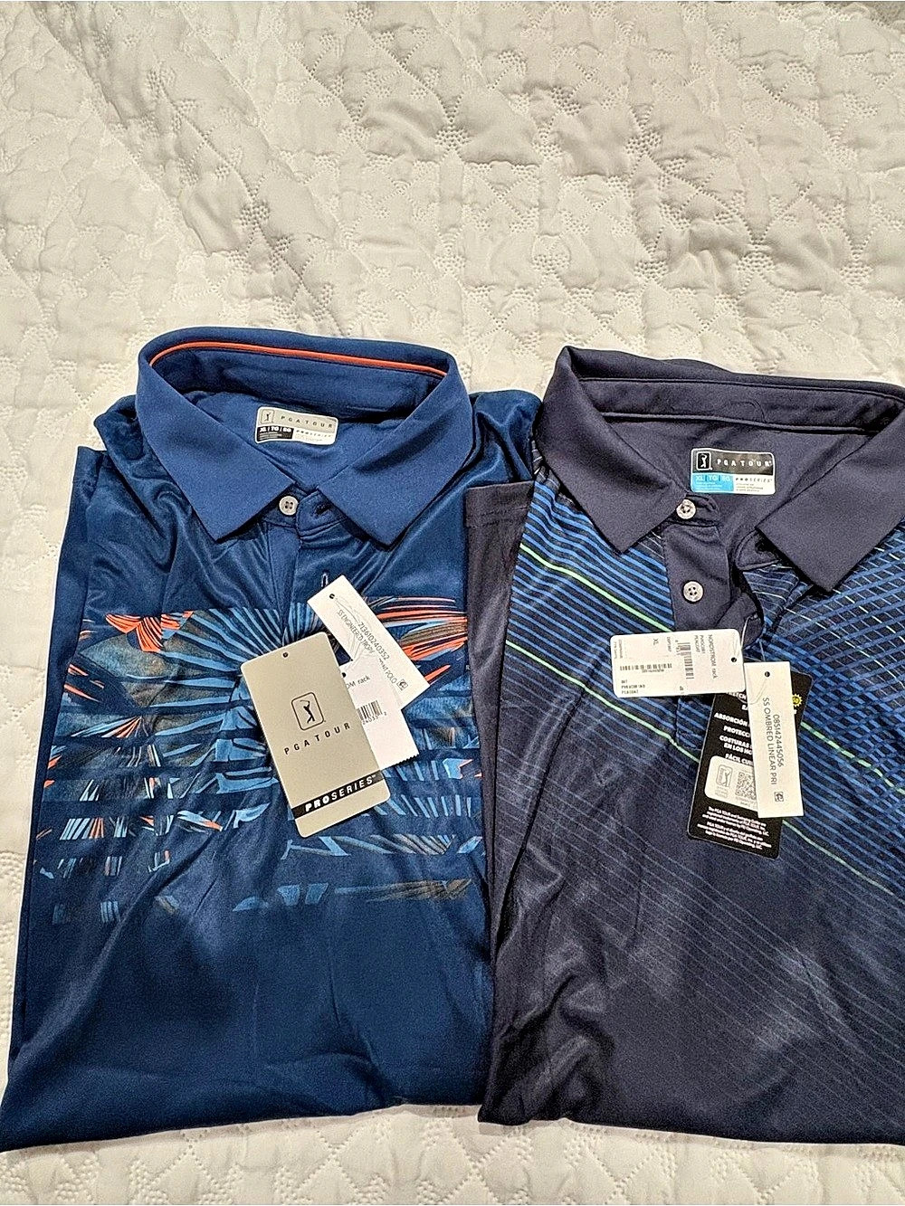 PGA TOUR Pro Series SS Ombred Linear Print Polo bundle XL